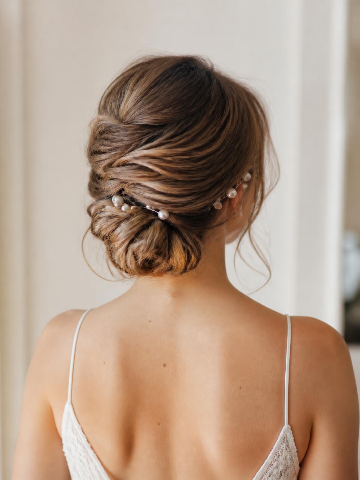 Bridal updo from behind